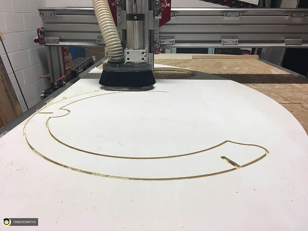 CNC Cutting of Dorkpod plywood parts in Charlottesville Virginia